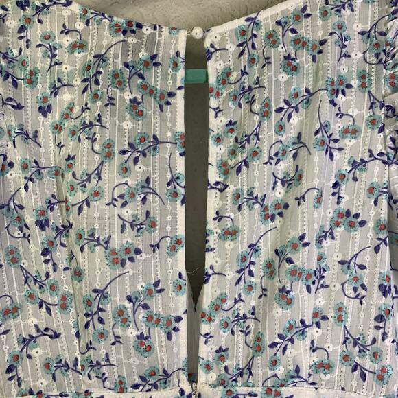 HELLO MOLLY Dress 8 Flower Garden VNeck Keyhole Back Hidden Zipper Ruched Sleeve - Picture 11 of 16